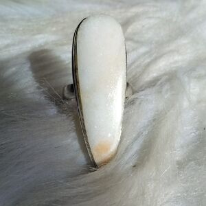 Aqua Seraphinite Silver Plated Gemstone Ring